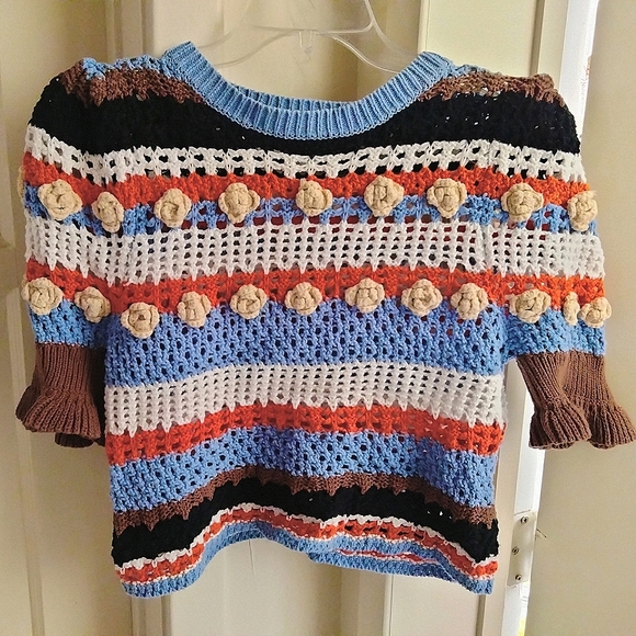 Zara Sweaters - Zara Multicolor Knitted Crocheted Sweater